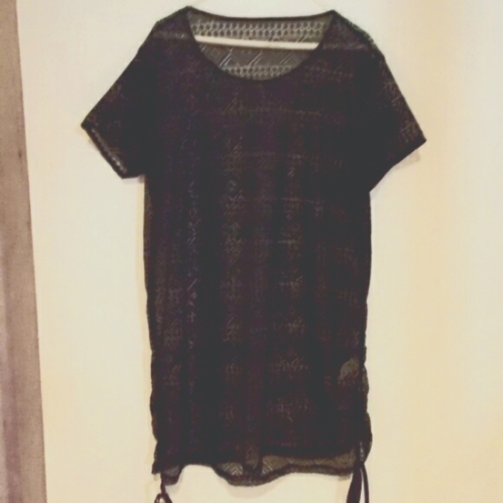 NWOT Cupshe sheer black beach coverup XL
